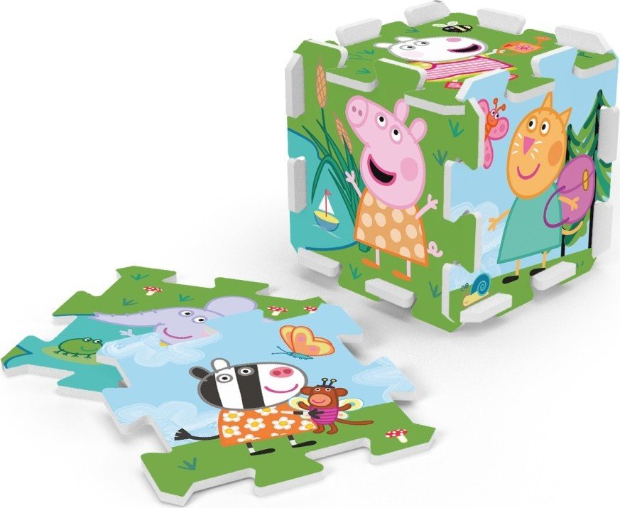 Levně Pěnové puzzle Prasátko Peppa/Peppa Pig 32x32x1cm 8ks ve fólii 0m+ - Trefl