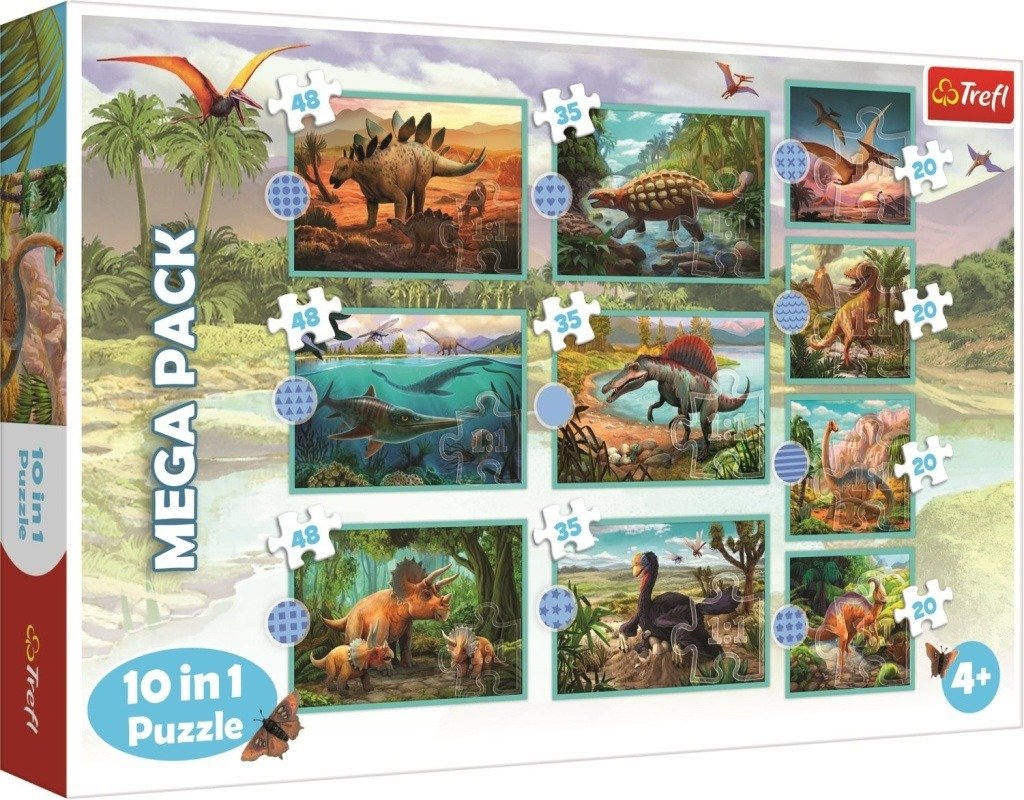 Levně Puzzle Dinosauři MEGA PACK 10v1 - Trefl