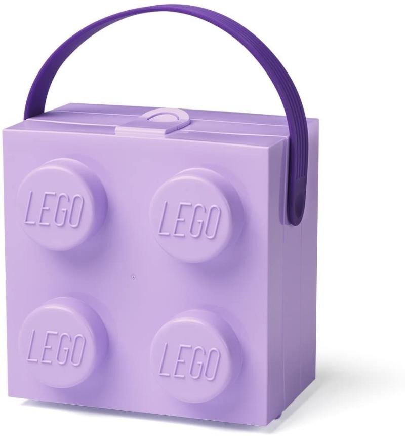 Svačinový box LEGO s rukojetí - fialový