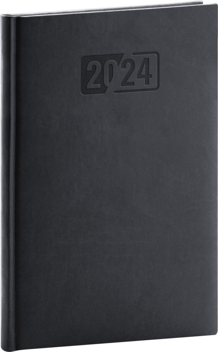 Levně Diář 2024: Aprint - černý, týdenní, 15 × 21 cm