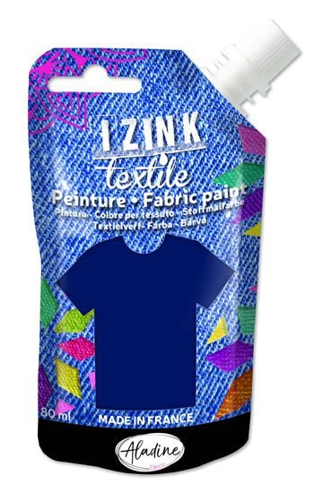 Levně Textilní barva IZINK Textile - tmavě modrá, 80 ml