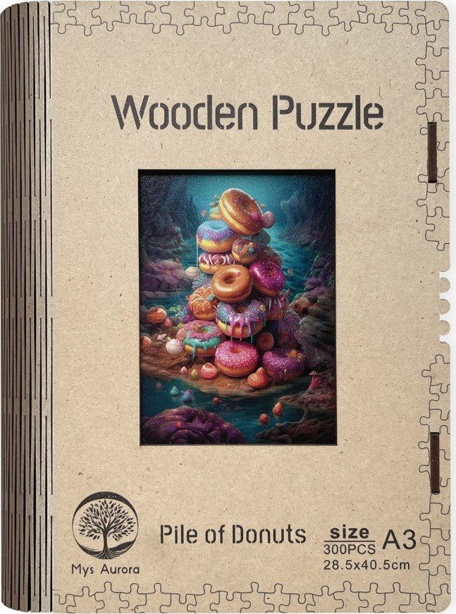 Levně Dřevěné puzzle/Hromada donutů A3 - EPEE