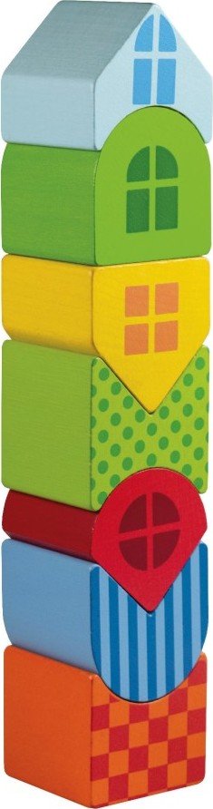 Levně Pyramida barevná skládačka dřevo v krabičce 7x18x7cm 12m+ - Detoa