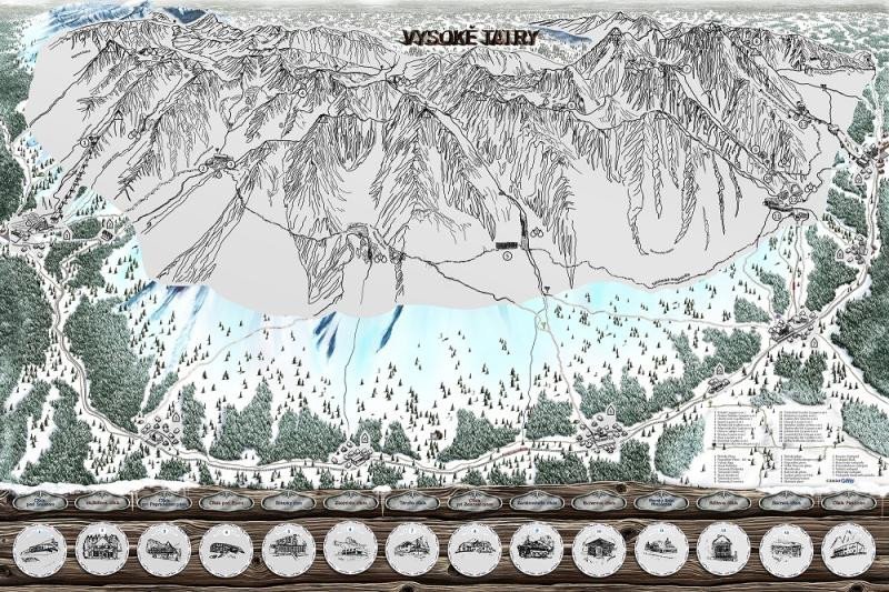 Levně Stírací mapa Vysoké Tatry - zimní edice