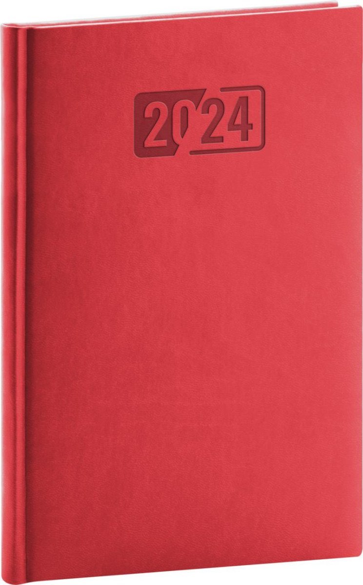 Levně Diář 2024: Aprint - červený, týdenní, 15 × 21 cm