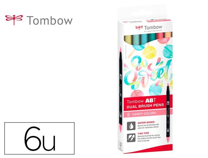 Levně Tombow ABT Dual Pen Brush Sada oboustranných štětcových fixů - Candy colours 6 ks