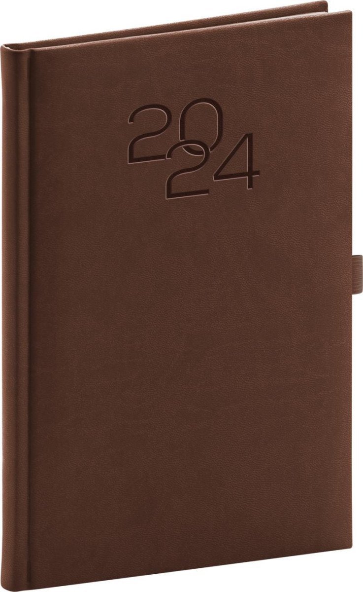 Levně Diář 2024: Vivella Classic - hnědý, týdenní, 15 × 21 cm