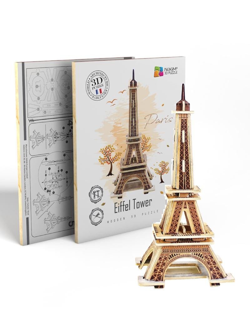 Levně NiXiM Dřevěné 3D puzzle - Eiffelova věž