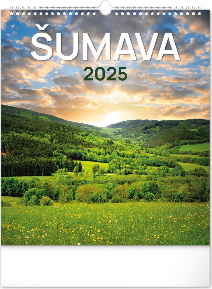 NOTIQUE Nástěnný kalendář Šumava 2025, 30 x 34 cm