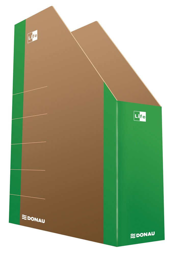 Levně DONAU stojan na časopisy LIFE, A4/75 mm, karton, neonově zelený