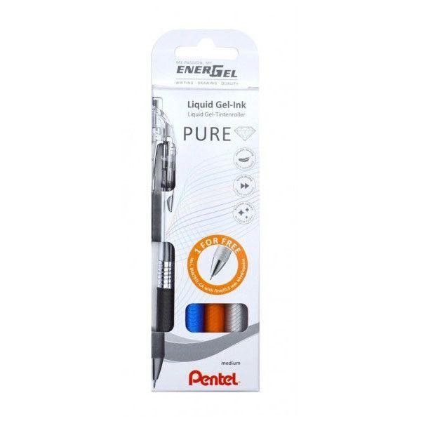 Levně Pero gelové Pentel EnerGel Pure BLN75TL - 4 barvy 0,5mm / sada