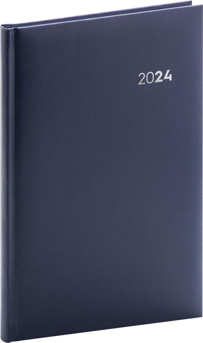 Levně Diář 2024: Balacron - modrý tmavě, týdenní, 15 × 21 cm