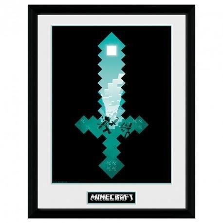 Levně Minecraft Zarámovaný plakát - diamantový meč