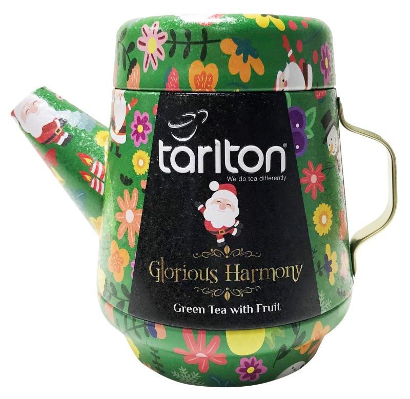 Levně TARLTON Tea Pot Glorious Harmony - sypaný zelený čaj s kousky ovoce v plechové konvičce 100g