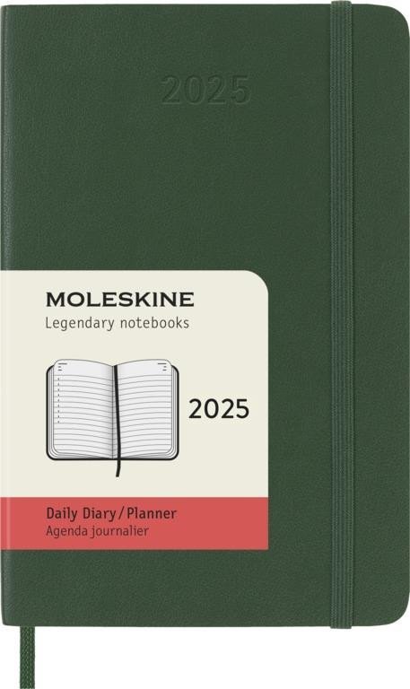 Levně Moleskine Diář 2025 zelený S, denní, měkký