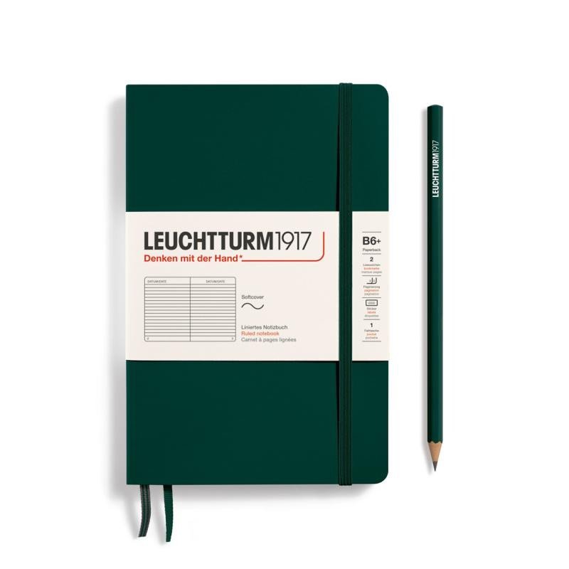 Leuchtturm1917 Zápisník Forest Green Softcover B6+ linkovaný