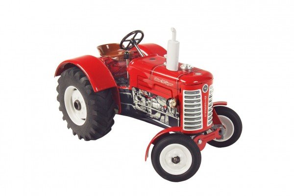 Levně Traktor Zetor 50 Super červený na klíček kov 15cm 1:25 v krabičce Kovap