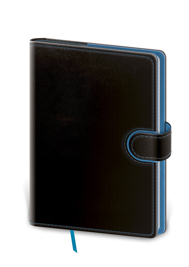Levně Zápisník - Flip-A5 černo/modrá, čistý