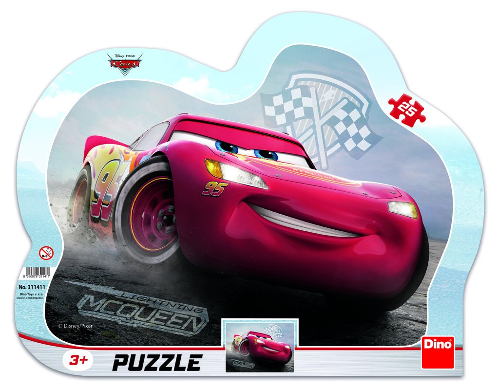 Levně Puzzle Cars 3 Blesk McQeen 25 dílků na podložce - Dino