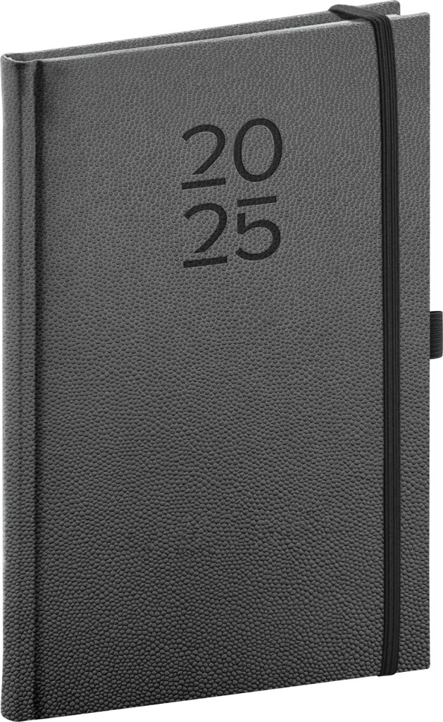 Levně Diář 2025: Vellum - černý, týdenní, 15 × 21 cm
