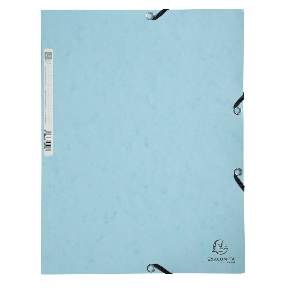 Levně Exacompta spisové desky s gumičkou, Aquarel, A4 maxi, prešpán, 400 g/m2, modré - 5ks