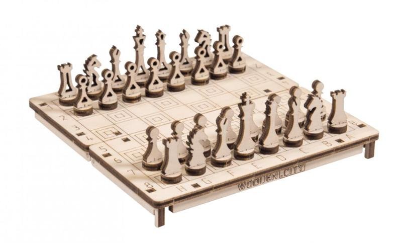 Levně Wooden City Hra 3D Šachy a Dáma 2v1