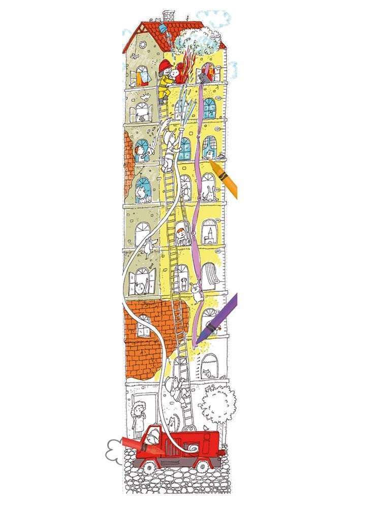 Levně Monumi Omalovánky veselý metr - Hasiči 160 x 40 cm