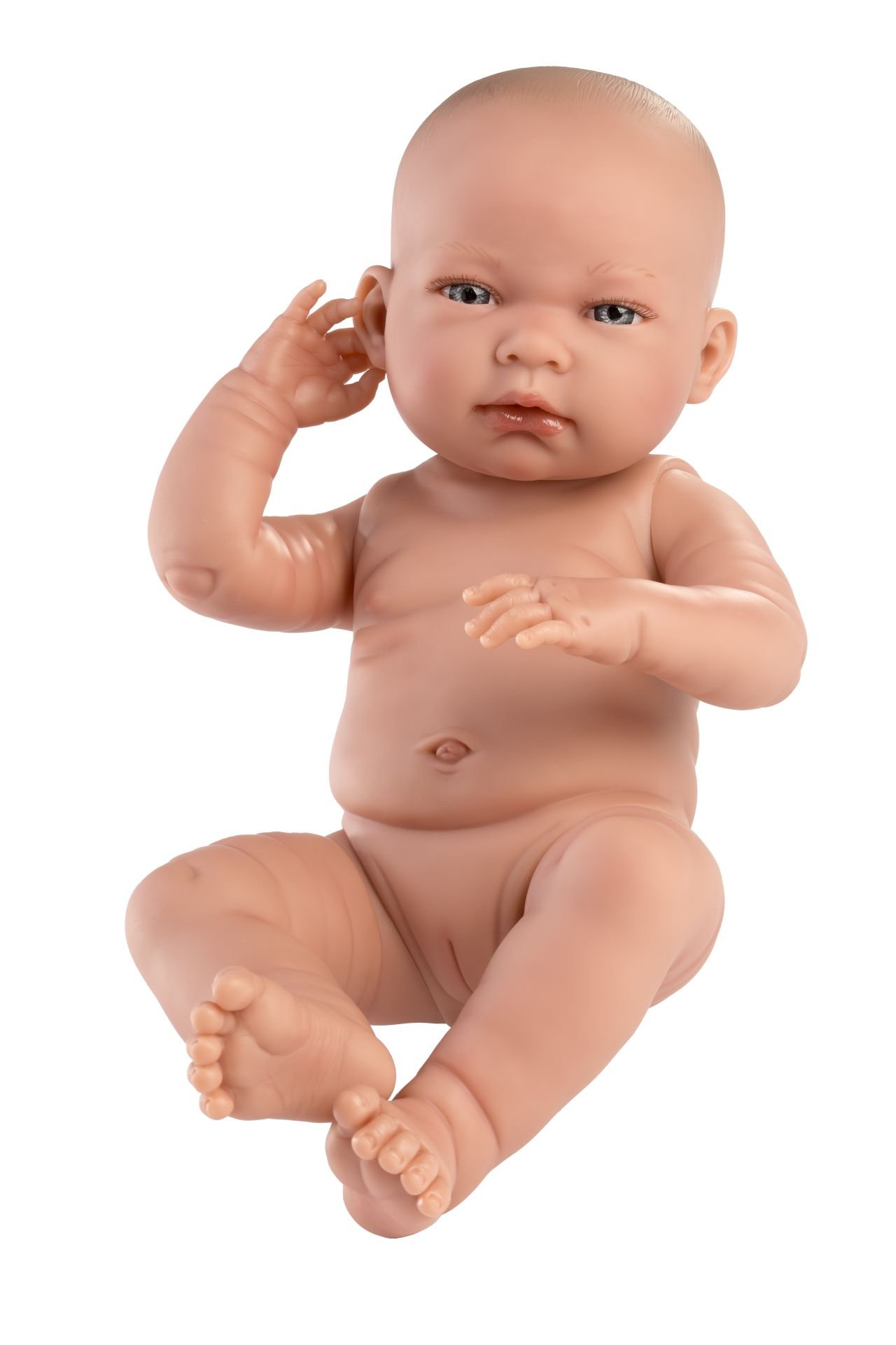 Levně Llorens 84302 NEW BORN HOLČIČKA - realistická panenka miminko s celovinylovým tělem - 43 cm