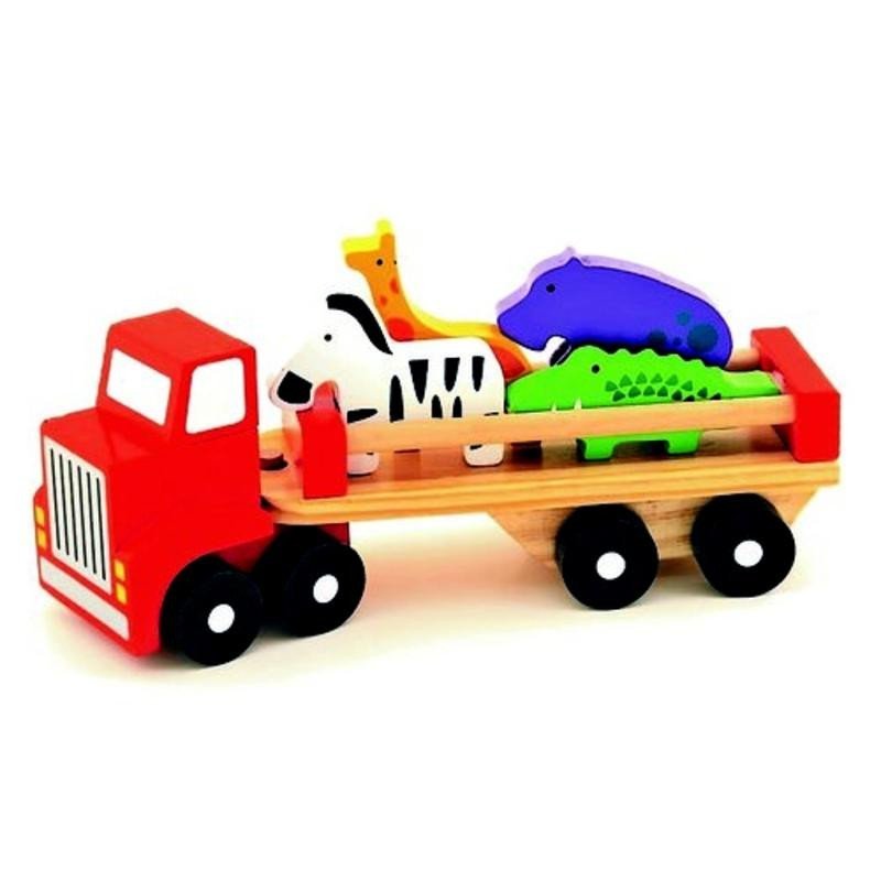 Levně Dřevěné nákladní auto se zvířátky - Safari / Wooden Toys