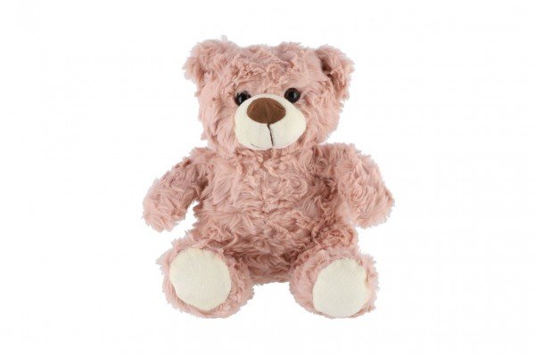 Levně Medvěd/Medvídek sedící plyš 22cm růžový v sáčku 0+
