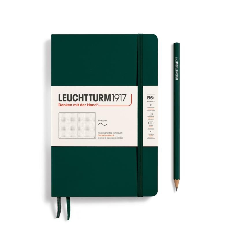 Leuchtturm1917 Zápisník Forest Green Softcover B6+ tečkovaný