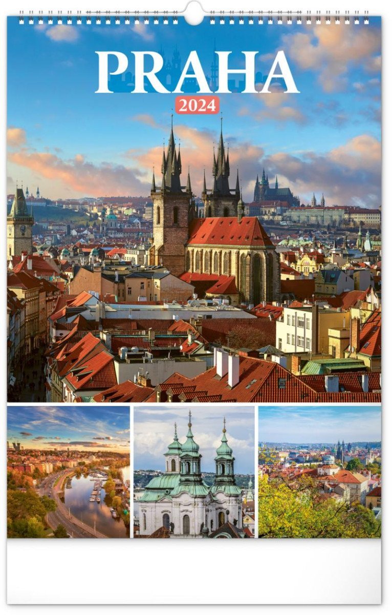 Kalendář 2024 nástěnný: Praha, 33 × 46 cm