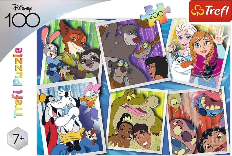 Levně Trefl Puzzle Disney 100 let: Postavičky Disney 200 dílků