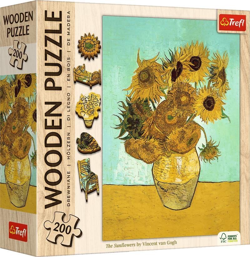 Levně Dřevěné puzzle Art: Vincent van Gogh - Slunečnice 200 dílků