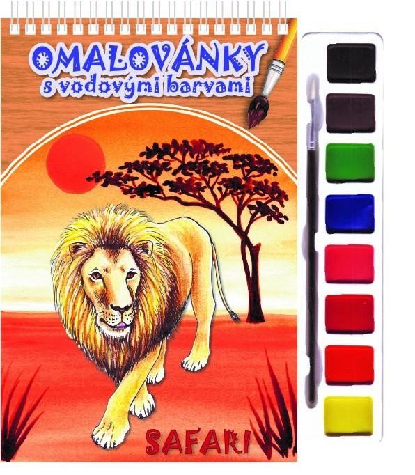 Levně Safari - Omalovánky s vodovými barvami