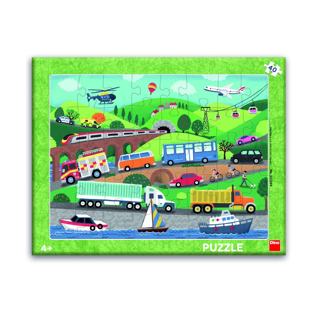 Puzzle Dopravní prostředky 40 dílků - Dino