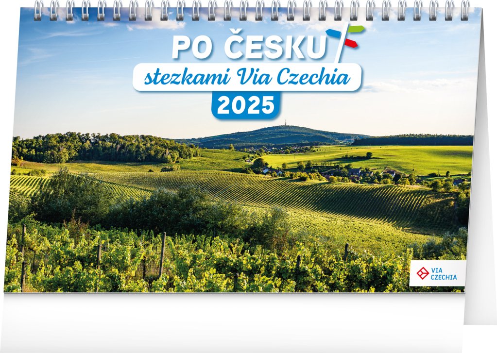 NOTIQUE Stolní kalendář Po Česku stezkami Via Czechia 2025, 23,1 x 14,5 cm