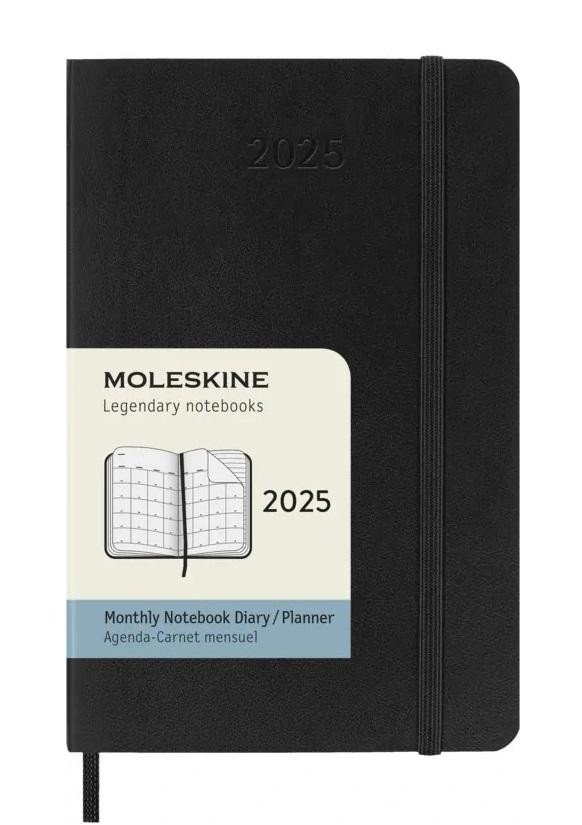 Levně Moleskine Měsíční diář 2025 černý S, měkký