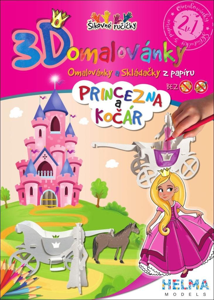Levně 3D omalovánky Princezna a kočár