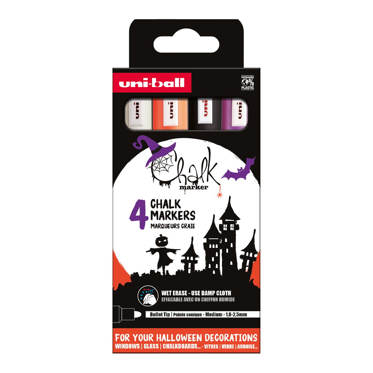 Levně UNI PWE-5M sada křídových popisovačů, Halloween, 1,8 - 2,5 mm, mix barev