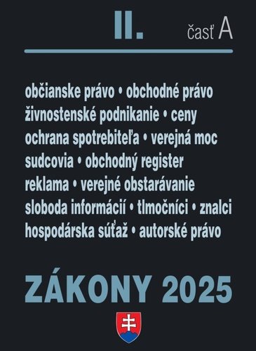 Levně Zákony II A/2025 - Obchodné a občianske právo