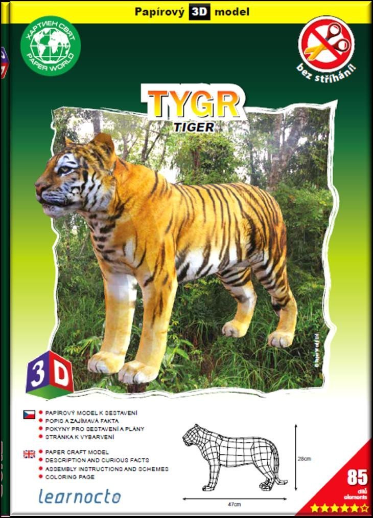 Levně Tygr – Papírový 3D model/85 dílků