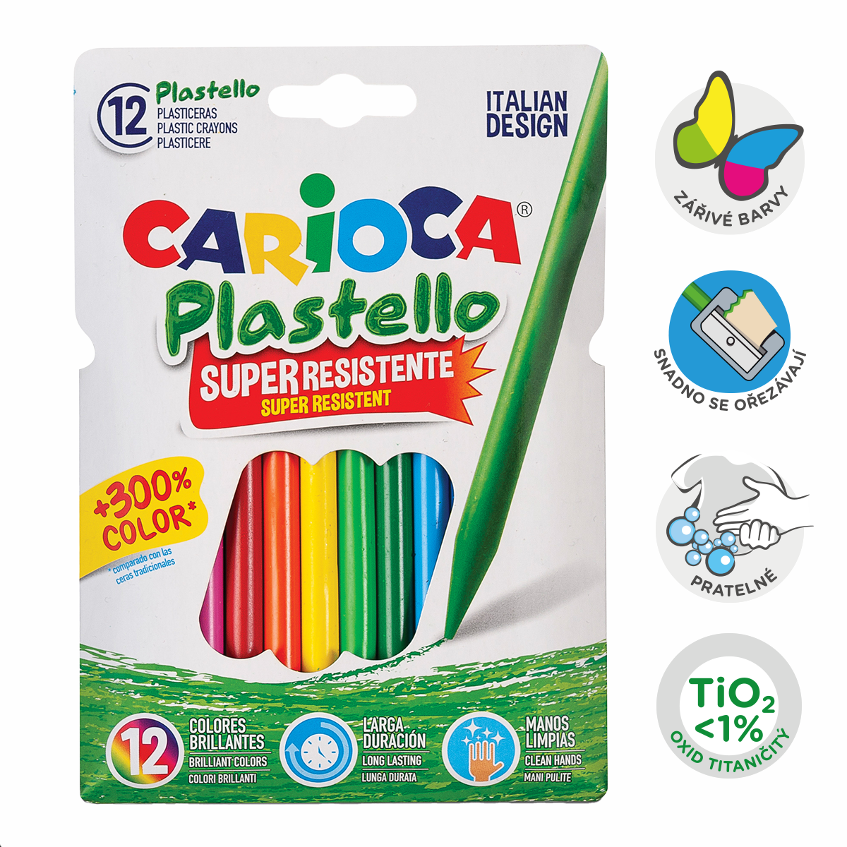 Carioca voskovky Plastello, 12 ks