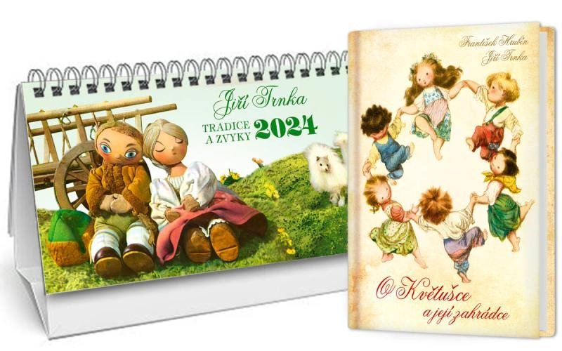Kalendář 2024 Trnkův stolní + O Květušce a její zahrádce - Klára Trnková
