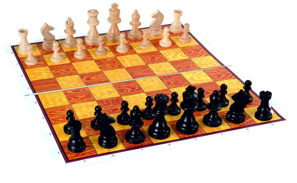 Šachy dřevěné - společenská hra společenská hra v krabici - Detoa