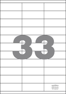 Levně Spoko samolepicí etikety, 70 x 25,4 mm, papír/A4, bílé