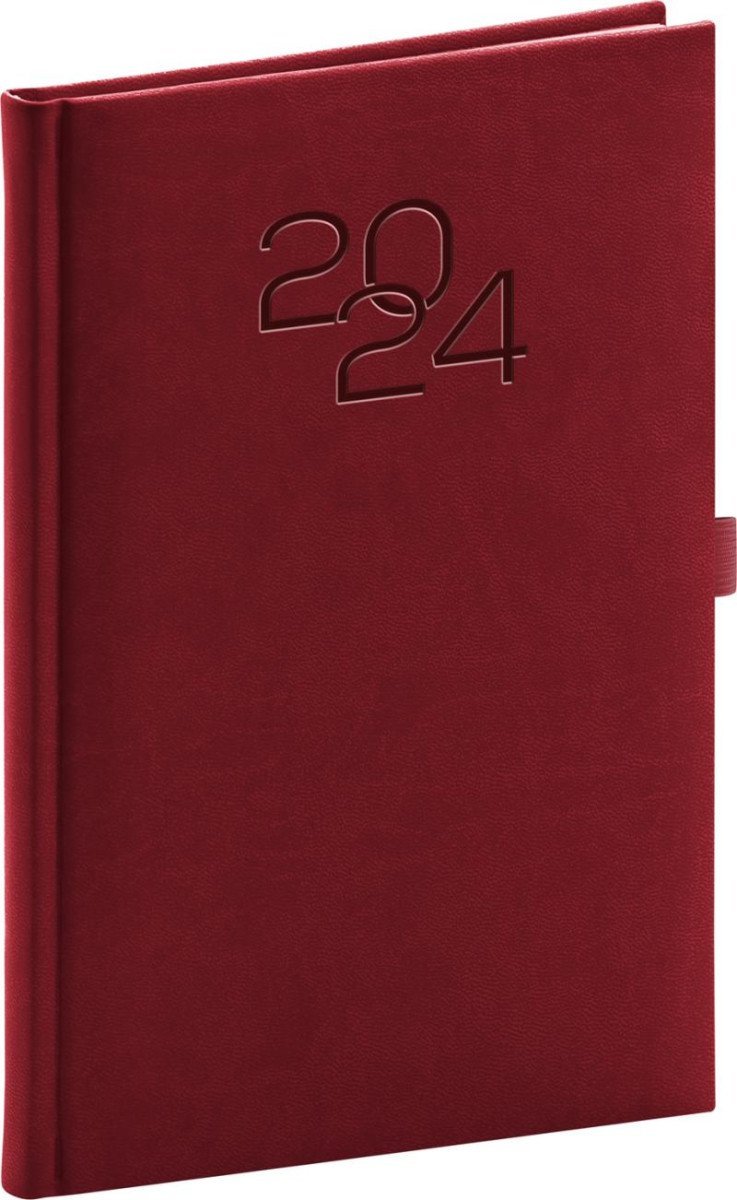 Levně Diář 2024: Vivella Classic - vínový, týdenní, 15 × 21 cm
