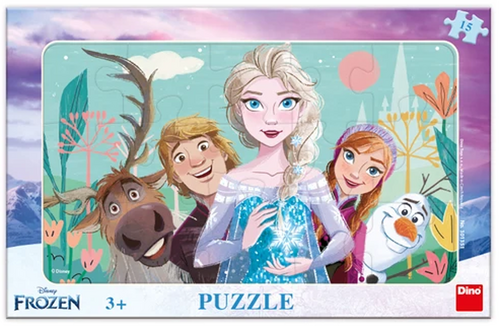 Levně Puzzle 15 Frozen rodina deskové