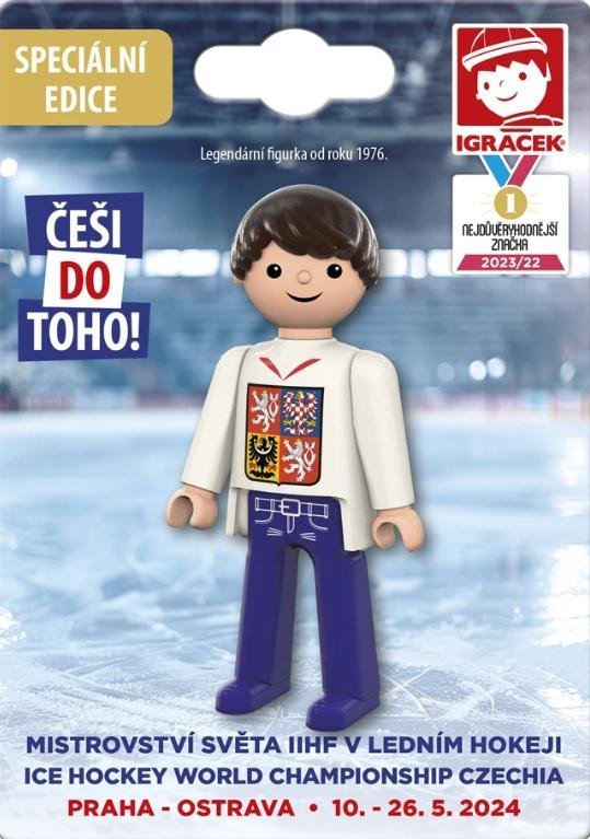Levně Igráček Fanoušek MS v hokeji 2024 - bílý dres
