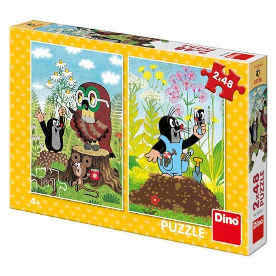 Krtek na mýtině: puzzle 2x48 dílků